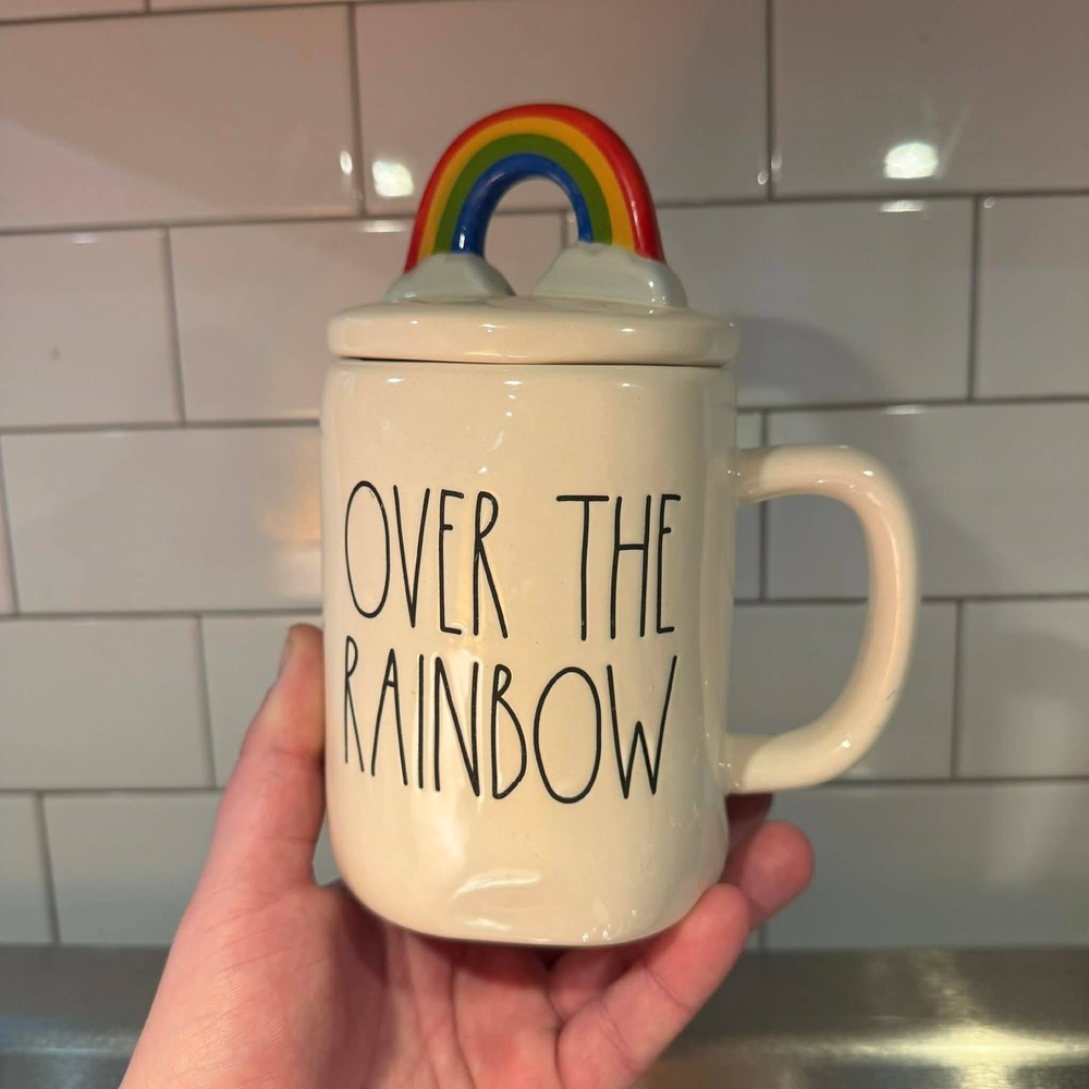 Rae Dunn "Over The‎ Rainbow' Mug + Lid